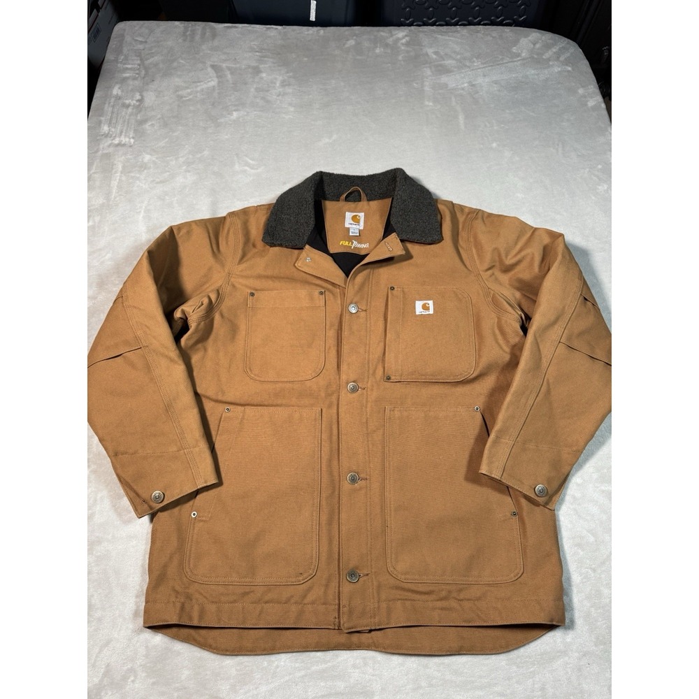 Carhartt Full Swing Chore Coat Size Large Brown Sherpa Collar Cowboy Barn Ranch